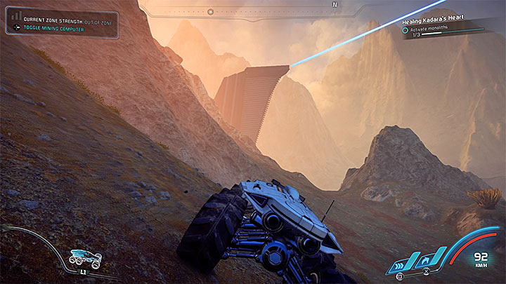 The second monolith is located not far from the planned outpost - Healing Kadaras Heart | Kadara side quests - Kadara - Mass Effect: Andromeda Game Guide