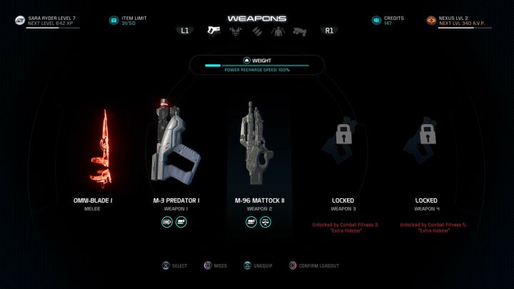 Optimal weight lets us use character powers more often - What does item weight influence in Mass Effect: Andromeda? - FAQ - Frequently asked questions - Mass Effect: Andromeda Game Guide