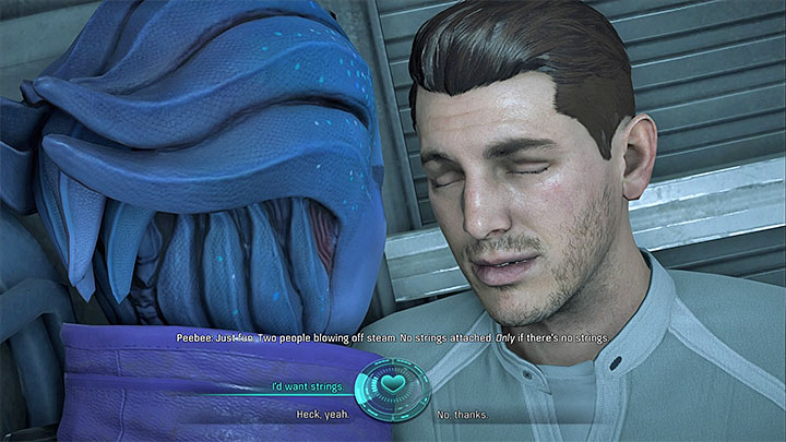 Despite the official ending of the quest, you must now make the most important decision about your relation with Peebee - Peebee: The Museum Trip | Allies and Relationships - Allies and Relationships quests - Mass Effect: Andromeda Game Guide