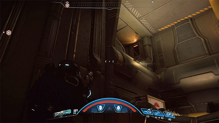 Look around and find the passage, presented in the picture above, that leads to the upper level (you must jump to reach it) - Liam Kosta: All In (loyalty mission) | Allies and Relationships - Allies and Relationships quests - Mass Effect: Andromeda Game Guide
