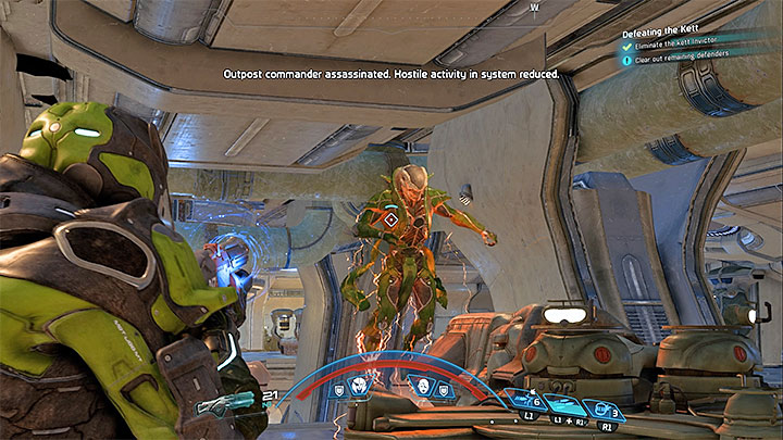 Destroy the sphere that creates the force field and, after that, you can attack the Invictor - Defeating the Kett | Eos side quests - Eos - Mass Effect: Andromeda Game Guide