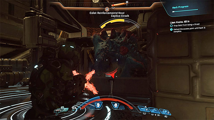 Watch out for Eirochs attacks - How to defeat Calot on the Kett spaceship? | Boss fights | Walkthrough - Boss battles - Mass Effect: Andromeda Game Guide