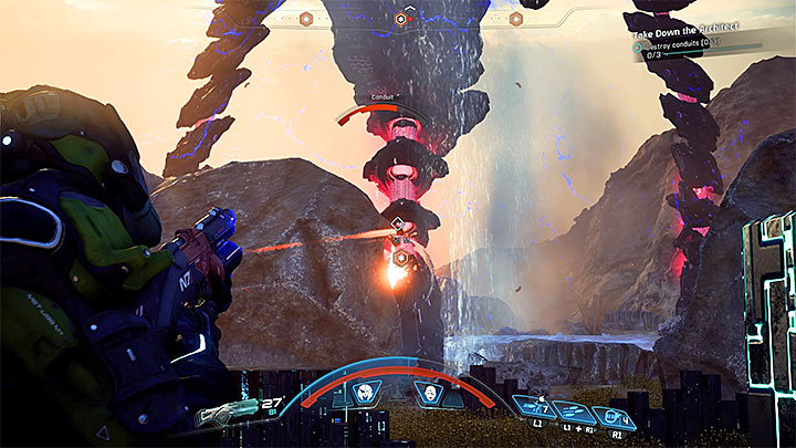 Shoot at the Architects limbs - How to defeat the Remnant Architect on Kadara? | Boss fights | Walkthrough - Boss battles - Mass Effect: Andromeda Game Guide