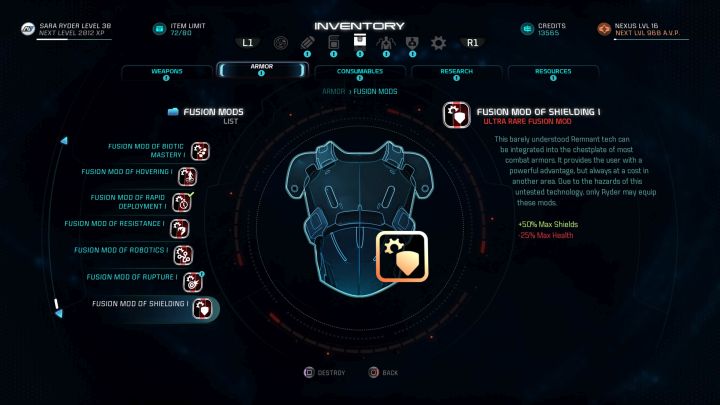 Fusion Mods give huge bonuses to one stat, with a penalty to another. - How do Fusion Mods work and where to get them? - FAQ - Frequently asked questions - Mass Effect: Andromeda Game Guide