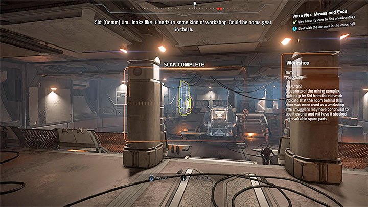You can blow up the generator or (a better idea) unlock the storage room with valuable items - Vetra Nyx: Means and Ends - Allies and Relationships quests - Mass Effect: Andromeda Game Guide