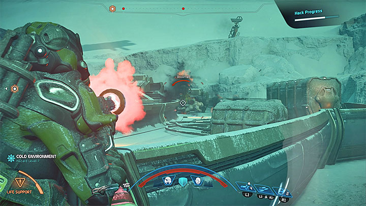 Defend yourself near each of the hacked consoles - Earn Your Badge | Nexus | Heleus Assignments - Nexus - Mass Effect: Andromeda Game Guide