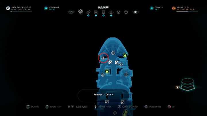 The location of the Wardrobe on the Tempest. - How to change the look of your character in Mass Effect: Andromeda? - FAQ - Frequently asked questions - Mass Effect: Andromeda Game Guide