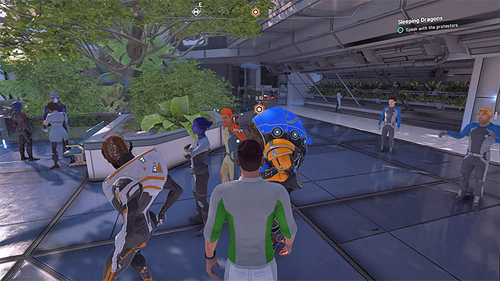 The protestors can be found near hydroponics sector - Sleeping Dragons | Nexus side quests - Nexus - Mass Effect: Andromeda Game Guide