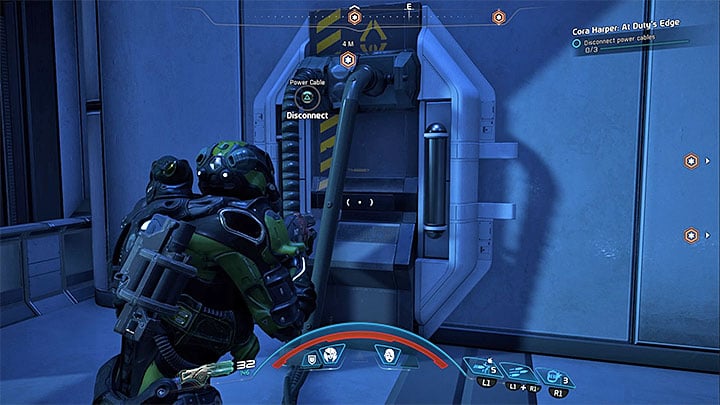 One of the power cables - be ready to defend yourself from the kett - Cora Harper: At Dutys Edge (loyalty mission) | Allies and Relationships - Allies and Relationships quests - Mass Effect: Andromeda Game Guide