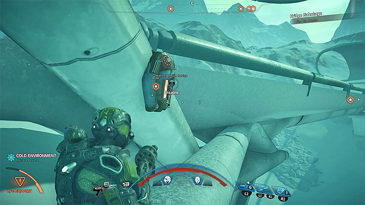 One of the four bombs is hidden behind the railing - Other quests | Voeld side quests - Voeld - Mass Effect: Andromeda Game Guide