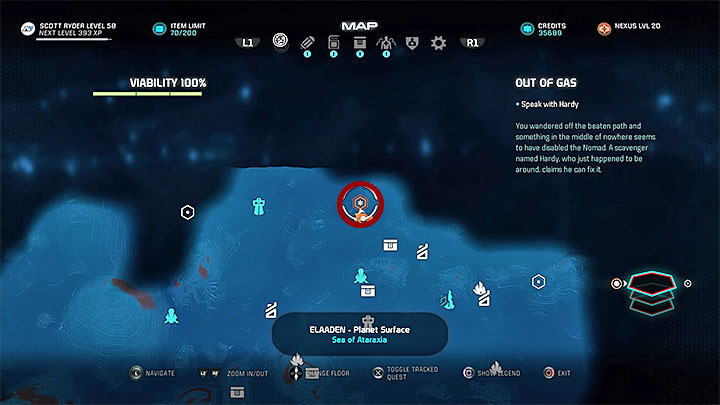 This quest can be unlocked while traversing the desert in the northern part of Elaaden - Out of Gas | Quest on Elaaden - Elaaden - Mass Effect: Andromeda Game Guide