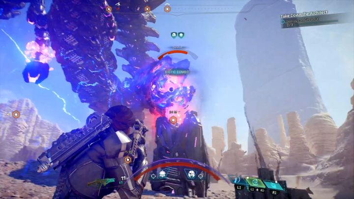 Shoot the limbs of the enemy... - How to defeat the Remnant Architect on Elaaden? | Boss fights | Walkthrough - Boss battles - Mass Effect: Andromeda Game Guide