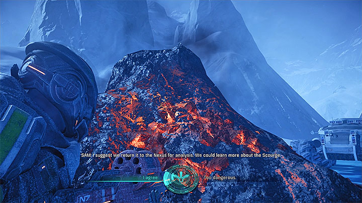 You must decide whether you want to take the meteorite on Nexus or you dont want to risk it. - Frequency | Voeld side quests - Voeld - Mass Effect: Andromeda Game Guide