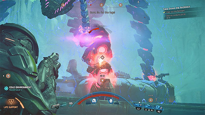 Shoot at the Architects limbs - How to defeat the Voeld Remnant Architect? | Boss fights | Walkthrough - Boss battles - Mass Effect: Andromeda Game Guide