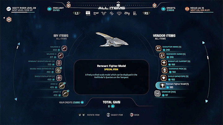 This model can be bought from one of the merchants in Aya marketplace - List of scale models for the captains cabin in Mass Effect: Andromeda - FAQ - Frequently asked questions - Mass Effect: Andromeda Game Guide