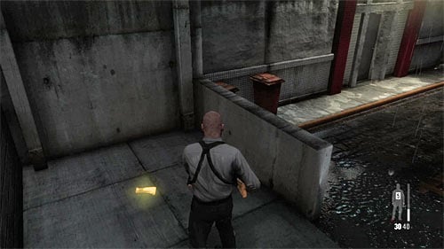 SECRET 6 [Golden Gun - G6 Commando Rifle 1/3]: Behind the small parapet, in area linking different entrances to the police station - Clues and Golden Guns - Chapter XIII - Collectibles - Max Payne 3 Game Guide & Walkthrough