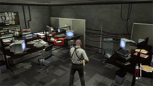 SECRET 9 [Clue 3/7 - Promissory Note]: In office room, next to the polices cafeteria - Clues and Golden Guns - Chapter XIII - Collectibles - Max Payne 3 Game Guide & Walkthrough