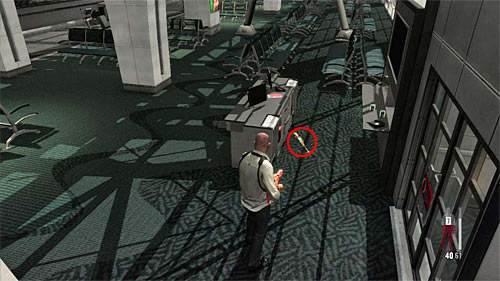 SECRET 6 [Golden Gun - RPD 2/3]: Nearby the desk on ground floor in the second part of main terminal - Clues and Golden Guns - Chapter XIV - Collectibles - Max Payne 3 Game Guide & Walkthrough