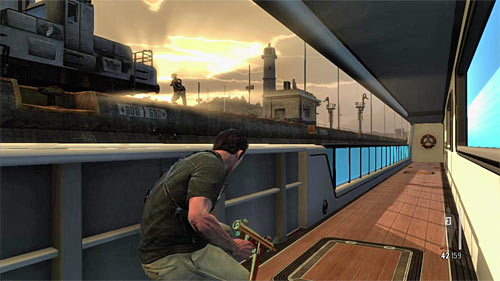 Quickly hide behind the left balustrade and start from eliminating the single opponent who will show up on the left side - Chapter XI - p. 2 - Walkthrough - Max Payne 3 Game Guide & Walkthrough