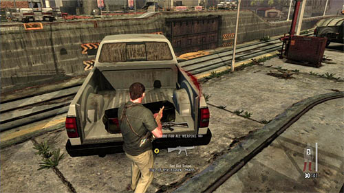 But if you dont, consider quick run to the pickup on the left, from which you can take MPK SMG with the laser sight - Chapter XI - p. 3 - Walkthrough - Max Payne 3 Game Guide & Walkthrough