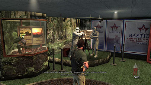 Return to the main hall on this floor and look at the exhibition (screen), what unlocks the last clue [Clue 8/8 - Visitor Center Display] - Chapter XI - p. 4 - Walkthrough - Max Payne 3 Game Guide & Walkthrough