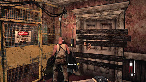 Go to the passage mentioned before, at which last enemies appeared, and after reaching the closed gate push the button on the right - Chapter XII - p. 1 - Walkthrough - Max Payne 3 Game Guide & Walkthrough