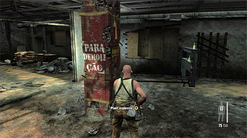 Exit the armory and get back to the mission, which is a planting of the explosives on the pillars - Chapter XII - p. 3 - Walkthrough - Max Payne 3 Game Guide & Walkthrough