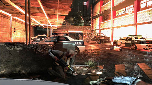 Now, quickly, pick up the grenade launcher from the left and start killing running policemen - Chapter XIII - p. 1 - Walkthrough - Max Payne 3 Game Guide & Walkthrough