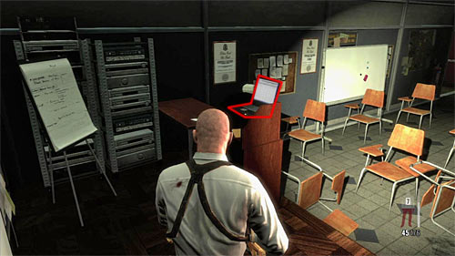 After getting to the new place, move to the rostrum and interact with the laptop (screen) - Chapter XIII - p. 3 - Walkthrough - Max Payne 3 Game Guide & Walkthrough