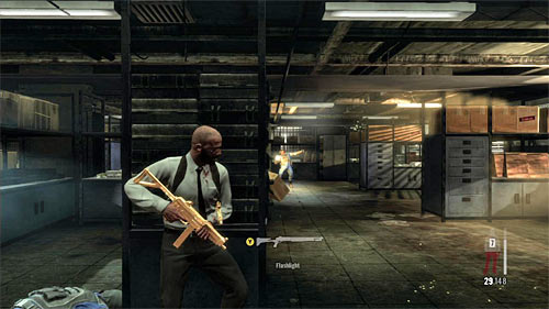 In the further part of the encounter place yourself behind the locker (screen) thanks to which enemies will move to you only from the right - Chapter XIII - p. 3 - Walkthrough - Max Payne 3 Game Guide & Walkthrough