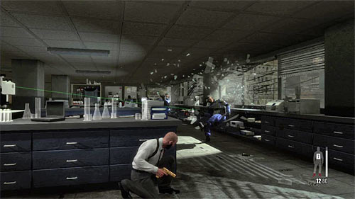 After getting into the new room, hide behind the left table because a group of enemy will rush into it through the window - Chapter XIII - p. 4 - Walkthrough - Max Payne 3 Game Guide & Walkthrough