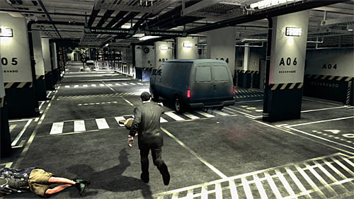 Wait until you regain partial control over the Max, aim at the left rear tire of the car (screen above) and make a single shot causing a crash - Chapter I - p. 2 - Walkthrough - Max Payne 3 Game Guide & Walkthrough