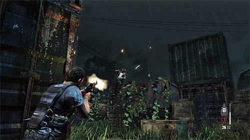 Quickly hide behind the right container and find for the next enemies - Chapter V - p. 1 - Walkthrough - Max Payne 3 Game Guide & Walkthrough