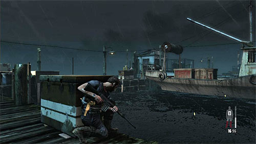 Turn left and hide behind the cover (screen) and wait for the first enemy, who wants to be eliminated from a distance - Chapter V - p. 3 - Walkthrough - Max Payne 3 Game Guide & Walkthrough
