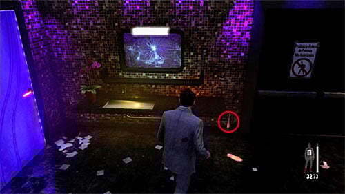 SECRET 7 [Clue 4/6 - Torn Dress Piece]: In the toilet, on the right from the mirror - Clues and Golden Guns - Chapter II - Collectibles - Max Payne 3 Game Guide & Walkthrough