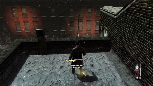 SECRET 9 [Golden Gun - M500 Shotgun 2/3]: On the roof of the first building after you use the staircase - Clues and Golden Guns - Chapter IV - Collectibles - Max Payne 3 Game Guide & Walkthrough