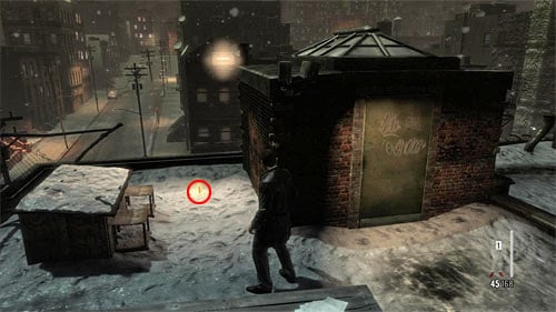 SECRET 10 [Golden Gun - SAF 40 Cal SMG 2/3]: On the roof of the building searched just after the meeting with Raul - Clues and Golden Guns - Chapter IV - Collectibles - Max Payne 3 Game Guide & Walkthrough