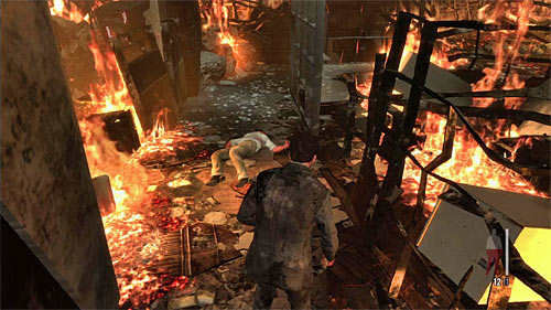 SECRET 8 [Clue 5/5 - Dead IT Guy]: You find it during going through the burning building, after you took a gun from the thug - Clues and Golden Guns - Chapter VI - Collectibles - Max Payne 3 Game Guide & Walkthrough