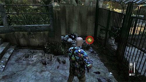 SECRET 8 [Golden Gun - M972 SMG 3/3]:By the closed gate, on the left from the stairs leading to upper balconies - Clues and Golden Guns - Chapter IX - Collectibles - Max Payne 3 Game Guide & Walkthrough