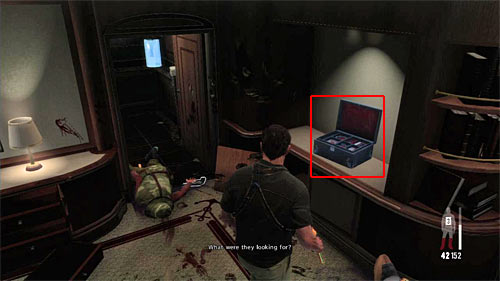 SECRET 9 [Clue 7/8 - Daphnes Jewelry Box]: On the cupboard in the last searched side cabins (with enemies) - Clues and Golden Guns - Chapter XI - Collectibles - Max Payne 3 Game Guide & Walkthrough