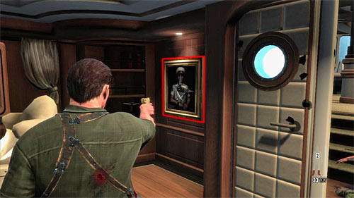SECRET 10 [Golden Gun - AK-47 1/3]: In the safe, hid behind the painting, on the left from passage to the captains bridge - Clues and Golden Guns - Chapter XI - Collectibles - Max Payne 3 Game Guide & Walkthrough