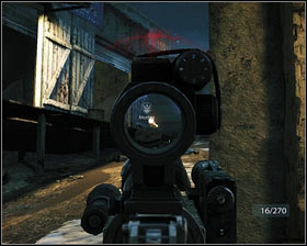 Quickly kill those coming out of the wooden storage house [1] and then move on to the ones behind the corner on the right [2] - First In - p. 3 - Walkthrough - Medal of Honor - Game Guide and Walkthrough