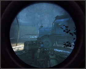 Once he's dead, turn left [1] to clear the way for the rest of your team - First In - p. 4 - Walkthrough - Medal of Honor - Game Guide and Walkthrough