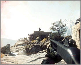 Now your task will be to constantly keep shooting at the enemy, so that the others can mark the air raid target - Belly of the Beast - p. 1 - Walkthrough - Medal of Honor - Game Guide and Walkthrough