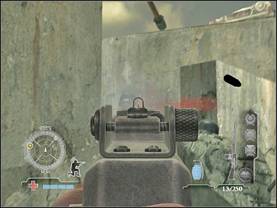 Before we'll deal with the halftrack, you will have to kill a sniper I was telling you about - Eliminate Enemies on Halftracks - Operation Der Flakturm - Medal of Honor: Airborne - Game Guide and Walkthrough