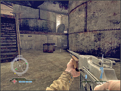 Once you've killed all enemy soldiers, you will have to start moving towards a large gate - Clear and Secure Entrance to Rail Yard - Operation Varsity - Medal of Honor: Airborne - Game Guide and Walkthrough