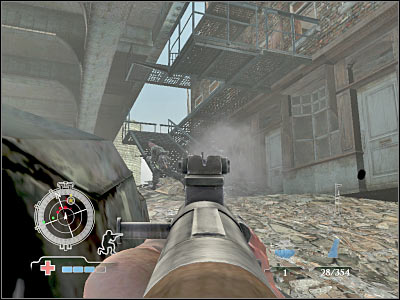 Now it would be wise to take out the gunner - Assemble with Airborne at Bridge Surface - Operation Market Garden - Medal of Honor: Airborne - Game Guide and Walkthrough