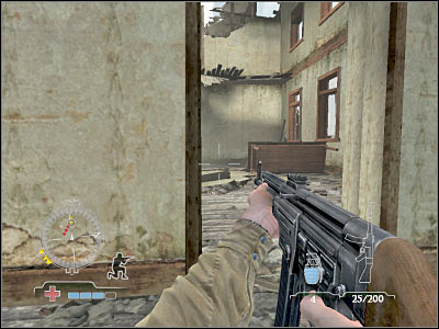 This room is going to be guarded by at least 2-3 enemy soldiers - Disable Radio Equipment - Operation Market Garden - Medal of Honor: Airborne - Game Guide and Walkthrough