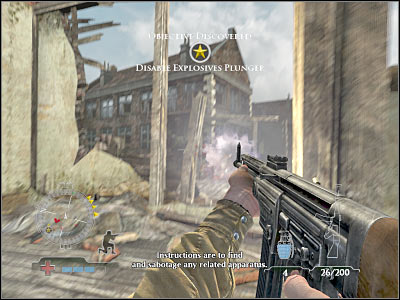 There's a ladder nearby, however I wouldn't recommend using it, because you would find yourself in a very uncomfortable position - Disable Radio Equipment - Operation Market Garden - Medal of Honor: Airborne - Game Guide and Walkthrough