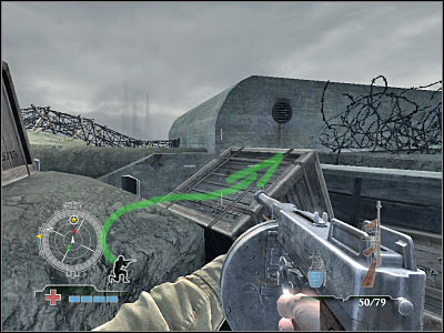 Enemy soldiers are using heavy machine gun posts, but they'll probably hear you coming and they will leave their posts - Clear and Secure Pillbox - part 2 - Operation Neptune - Medal of Honor: Airborne - Game Guide and Walkthrough